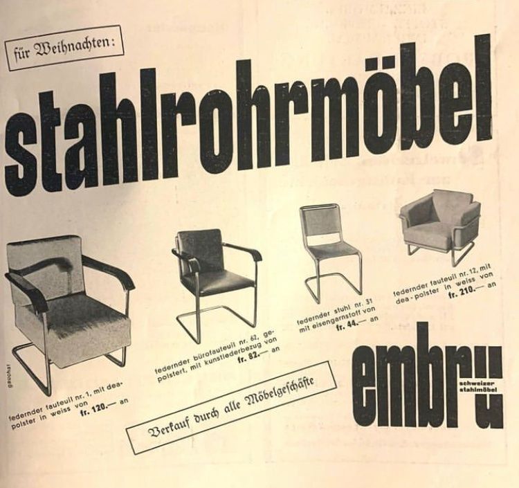 Embru Poltrone: Freischwinger Sessel + Hocker von Embru – Usato da Küsnacht ZH venduto da Quiti 8