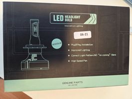 LED Headlight Bulb 6000 lm, 360° drehbar, mit Lüfter, neu