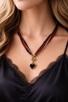 Handmade Beaded Necklace with Heart Pendant - Perfect Gift