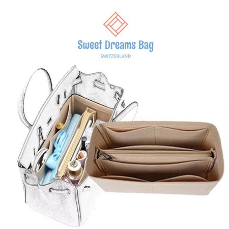 Filz-Organizer für Birkin 25 – Innentasche - Beige