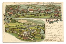 Gruss aus Brunnadern (SG) Toggenburg - tolle Litho - 1901