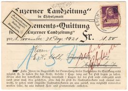 ESCHOLZMATT auf NN-Karte der Luzerner Landzeitung von 1921