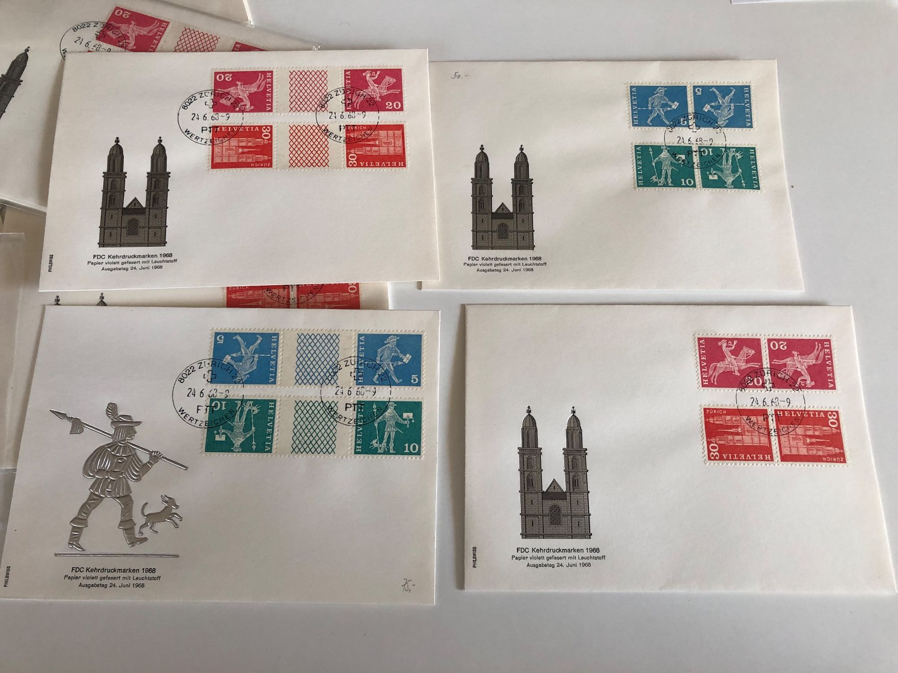 Tutti i francobolli: Box mit KEHRDRUCKEN LEUCHTSTOFF FDC – Usato da Lufingen venduto da Rac0 2