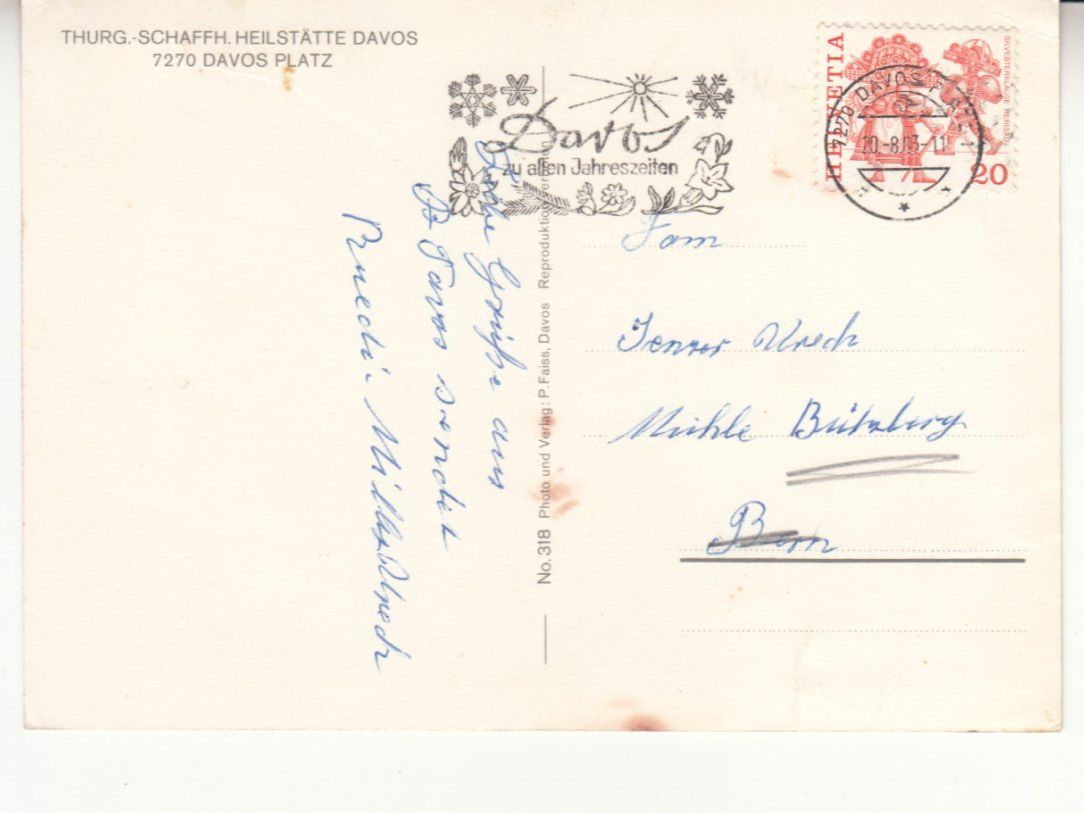 Cartoline postali: Davos Heilstätte 1983 – Usato da Bürglen TG venduto da StampGraf 1