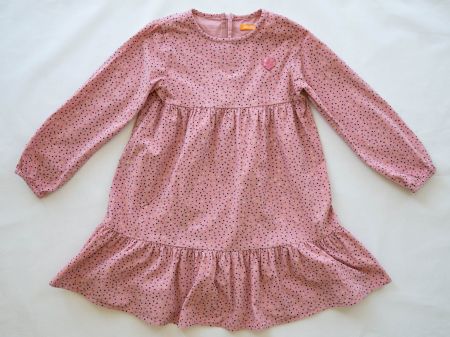 Staccato Kleid rosa mit Punkten & Herz, Gr. 116/122 - 6- 7 J