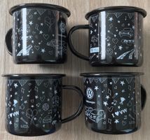VW Emaille Tasse Set, 4 Stk. Zum Campen