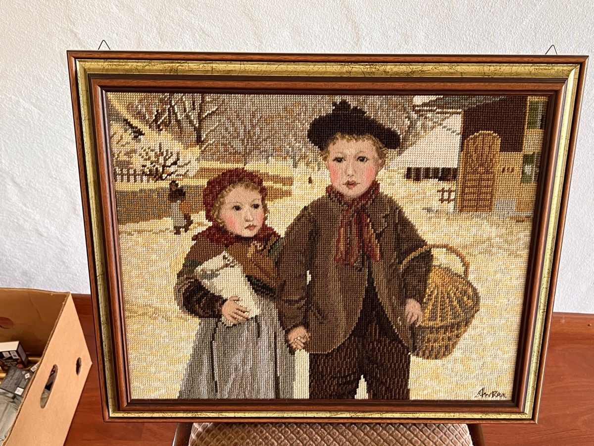 Foto & Immagini: Gobelin Bild Kinder im Schnee (98) – Usato da Glattfelden venduto da maa_qcj8 2