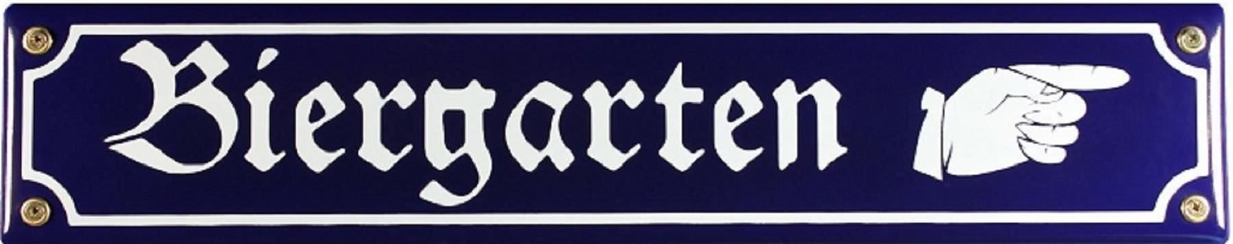Insegne: Emaille-Schild-BIERGARTEN-HAND - 40 X 8 CM – Nuovo e nell'imballaggio originale da Rupperswil venduto da big-one-sale