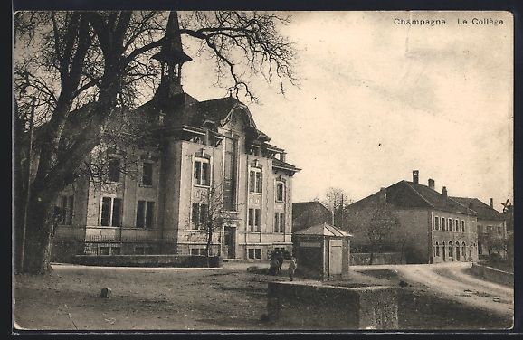 Cartoline postali: AK Champagne, Le Collège, 1915 – Usato da Berlin venduto da bartko-reher