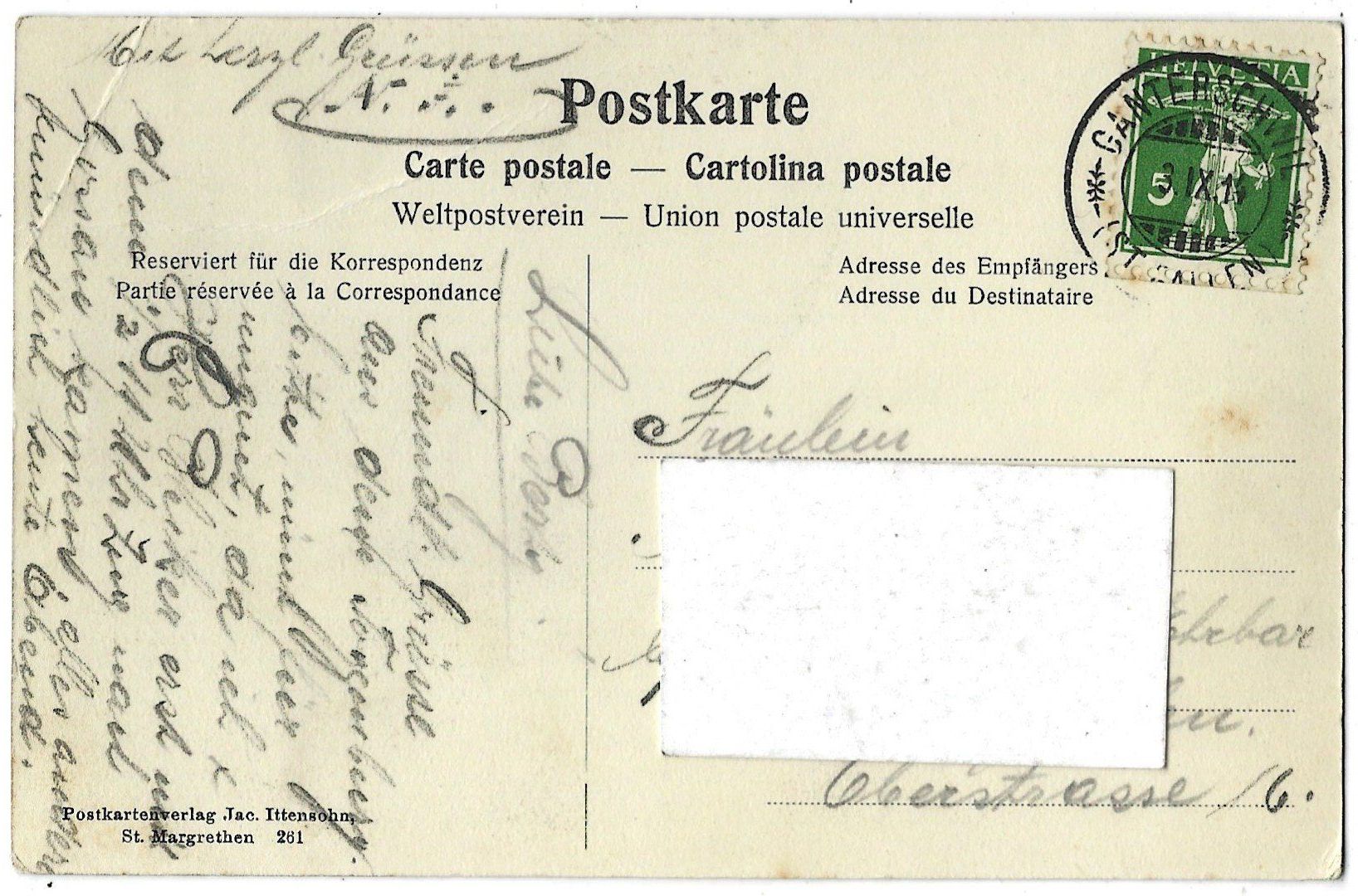 Cartoline postali: Gruss  aus  Ganterschwil – Usato da Bütschwil venduto da Jackson1A 1