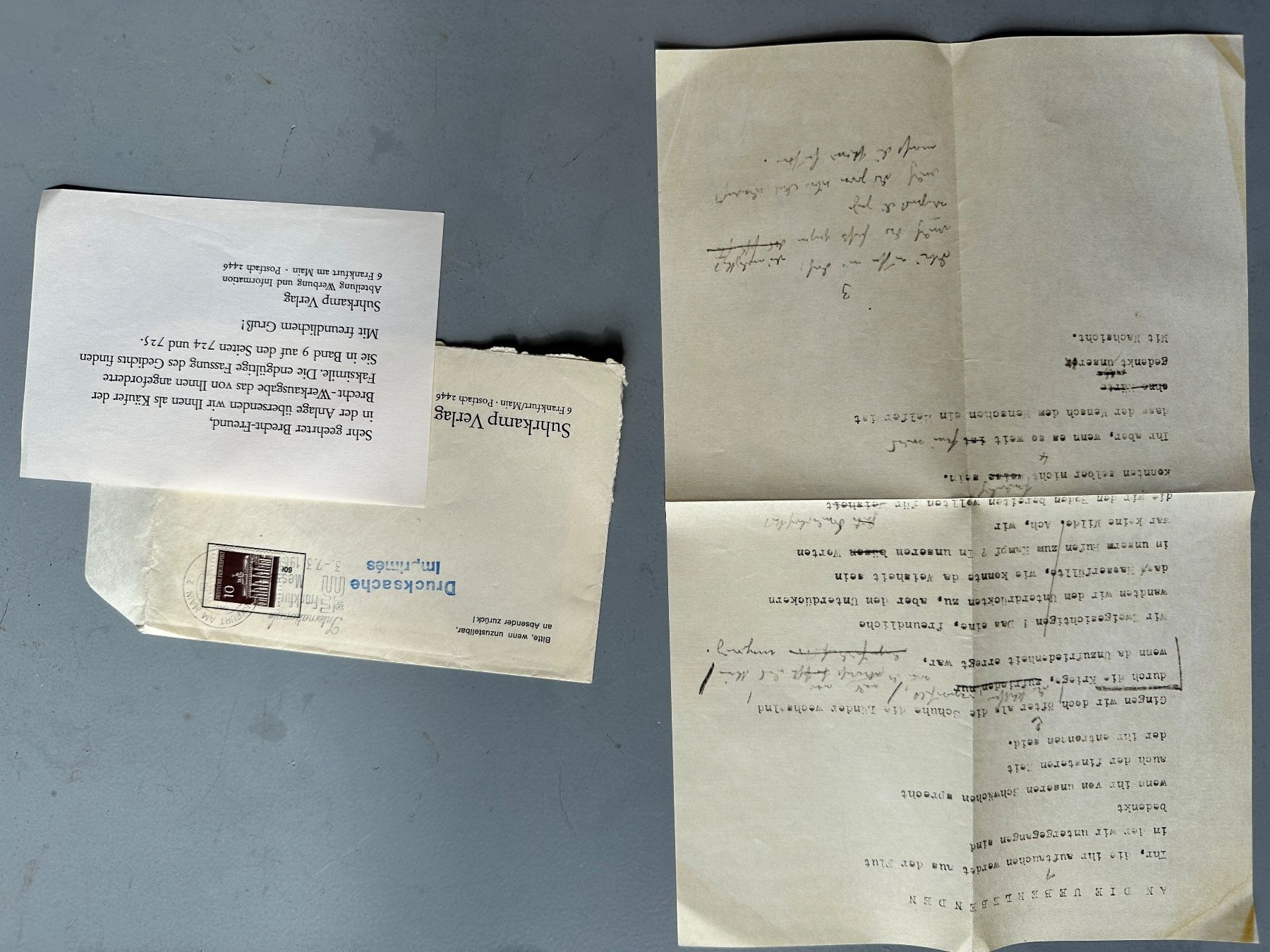 Bücher: Bertolt Brecht: Briefe 2 Bde. 1981 inkl. Faksimile-Brief – Gebraucht aus Zürich von allp 1