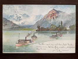 F. KILLINGER BERGGESICHTER Regen am Thunersee, Niesen, 1898