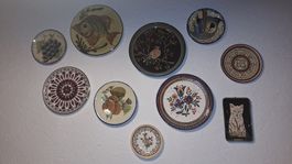 Wandteller-Set, 10 Stück, verschiedene Motive, Vintage 🎨🖼️