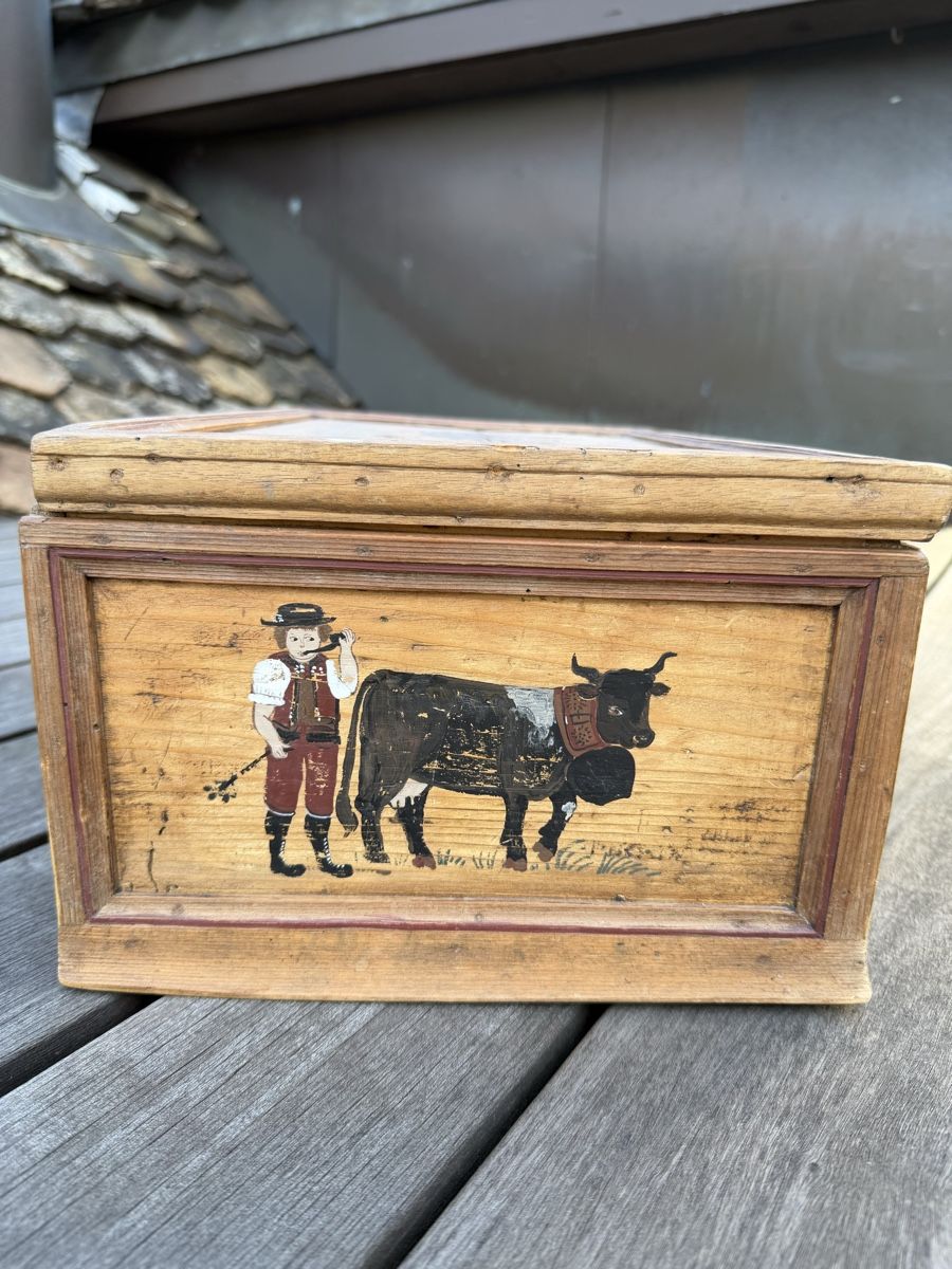 Barattoli: Antique hand painted wooden box – Usato da Zürich venduto da mar_v8bs 3