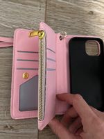 Iphone mini Hülle mit Kartenfach, Rosa