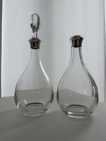 Zwei Glaskaraffen mit Silbermontierung guter Zustand