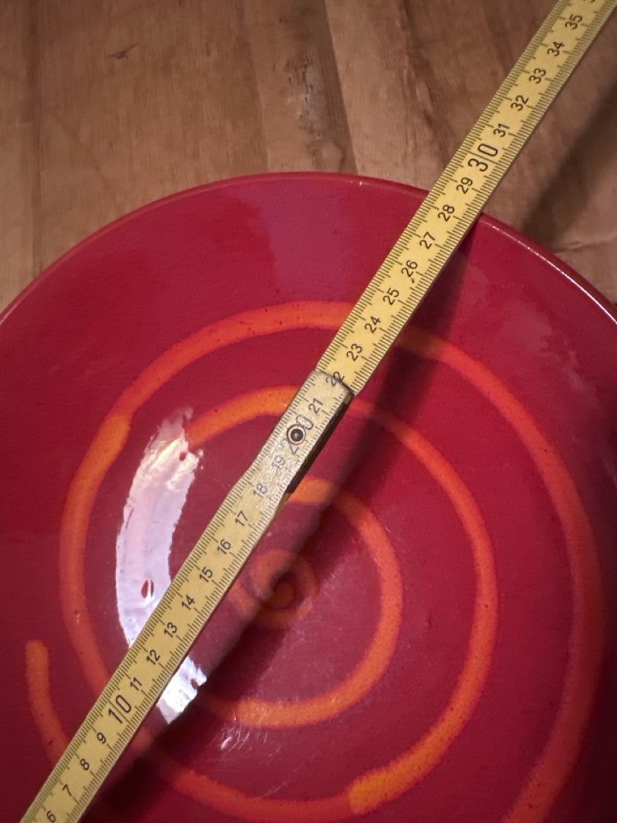 Piatti di portata: 70er Keramikschale, Rot/Orange, Durchmesser ca. 25cm – Usato da Frauenfeld venduto da aluma14 2