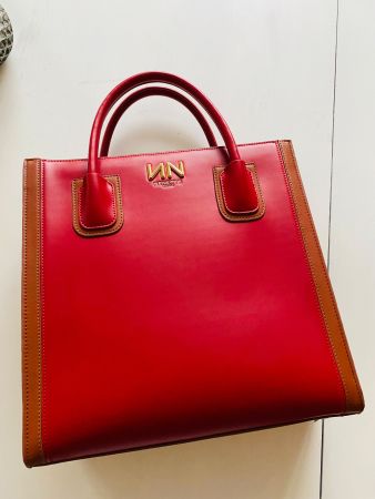 Handtasche Nenette  rot & cognac neu