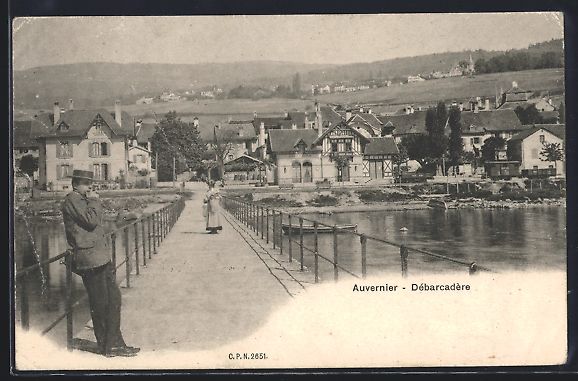 Cartoline postali: AK Auvernier, Débarcadère, 1910 – Usato da Berlin venduto da bartko-reher
