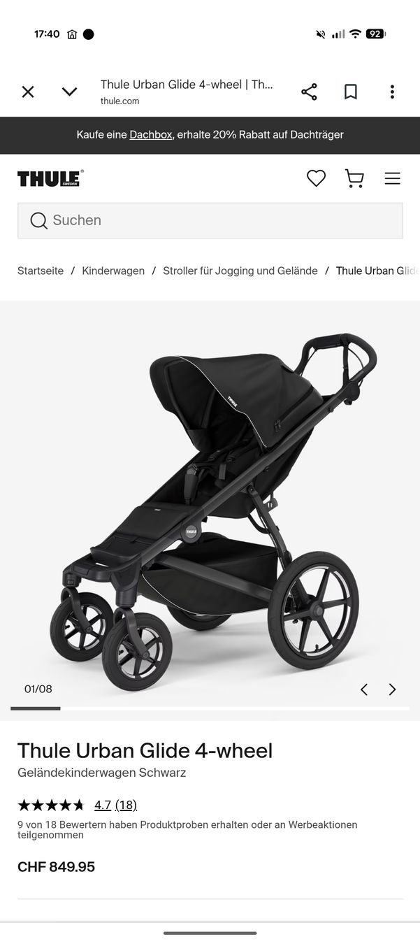 Thule Poussette: Thule bassinet Babywanne – D'occasion à Worben par Marisa1989 3