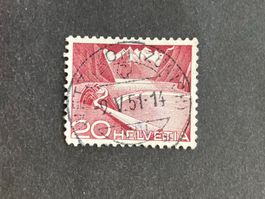 Schweiz 1951 Stausee 20 Vollstempel WETZIKON (ZÜRICH) 9.V.51