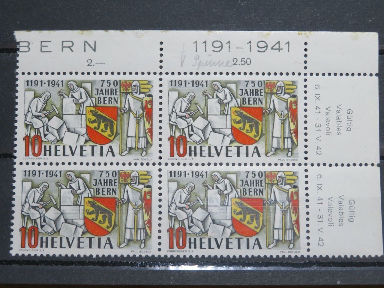 Alle Briefmarken: 1941 Abart Spinne auf Hammer im VB ** – Gebraucht aus Remetschwil von Hofiii