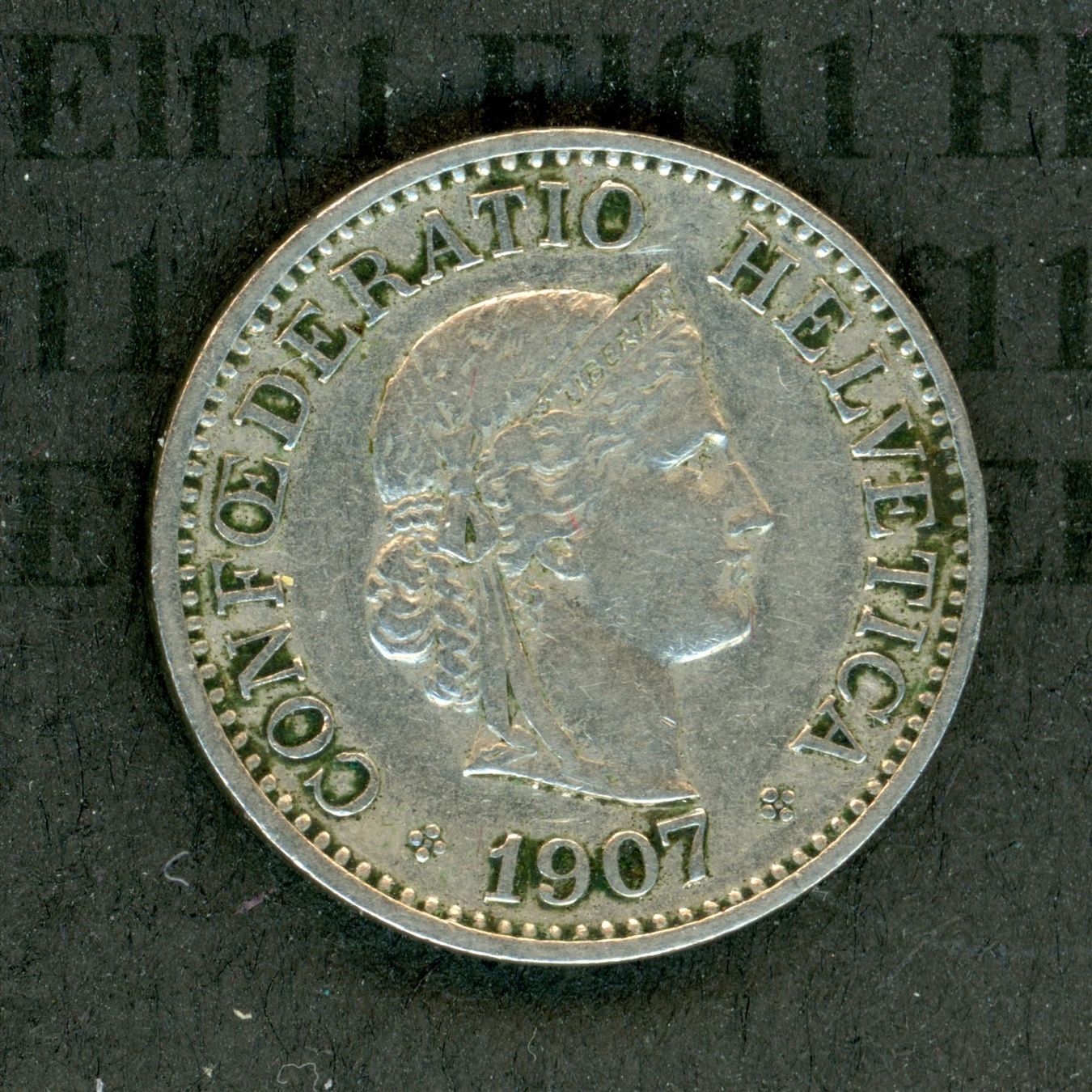 Tutti le monete: CHF___0.10 1907 -vz 10 Rappen – Usato da Widnau venduto da Elf11