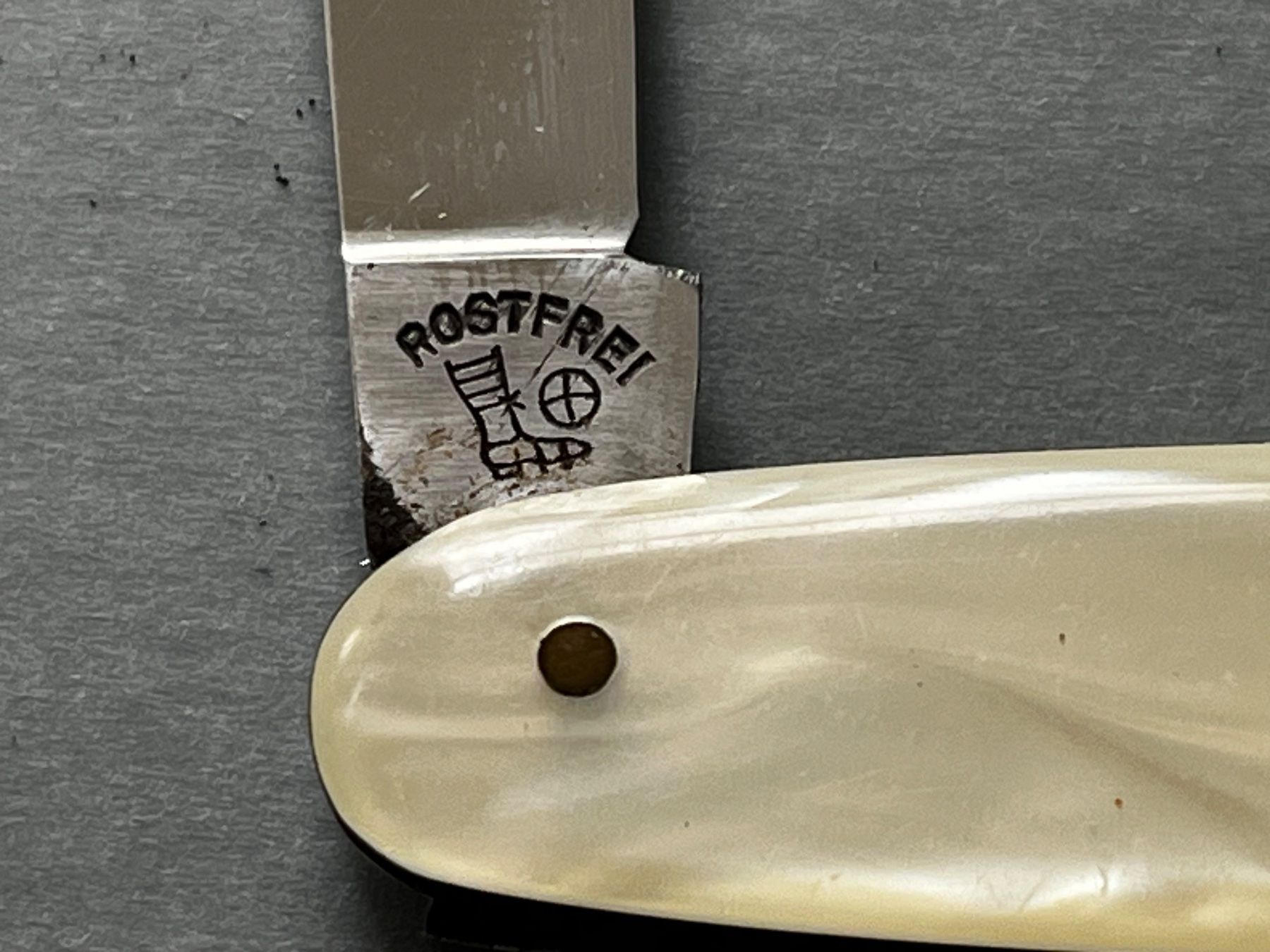 Coltelli tascabile: Altes Bonsa/Solingen Perlmutt Sackmesser 83 mm - selten – Usato da Zürich venduto da FV.vintage 2