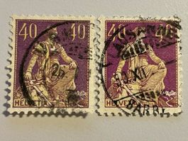 1910, Tellknabe, Faserpapier, ZNr.107, gestempelt