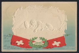 Litho Luzern, Löwen-Denkmal, Kranz mit 