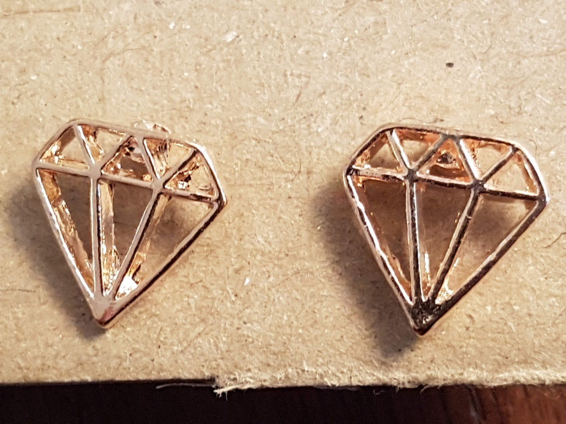 Orecchini pendenti & Orecchini a lobo: Ohrstecker in Diamantform, rotgoldfarben – Nuovo (secondo la descrizione) da Ettingen venduto da Maranathatalitha 1