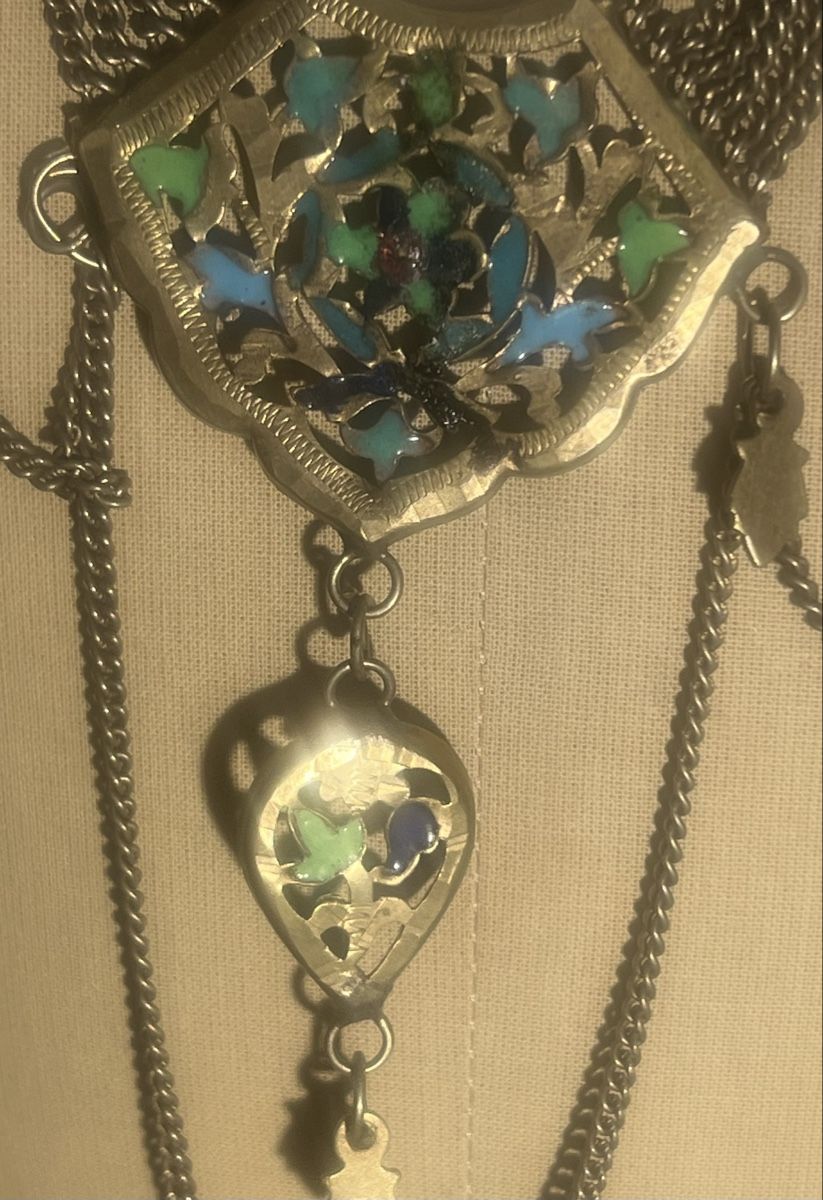 Catenine: Collier Vintage Oriental Laiton Email Multichaines Superbe – Usato da Genève venduto da DELIRBEADS 4