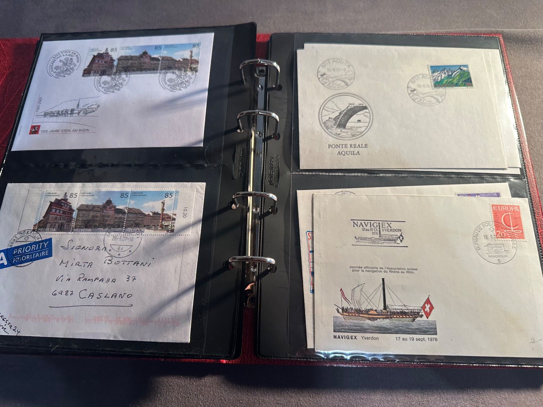 Alle Briefmarken: Album Schweiz - FL Sammlung Briefe und FDC – Gebraucht aus Stettfurt von 2442 4