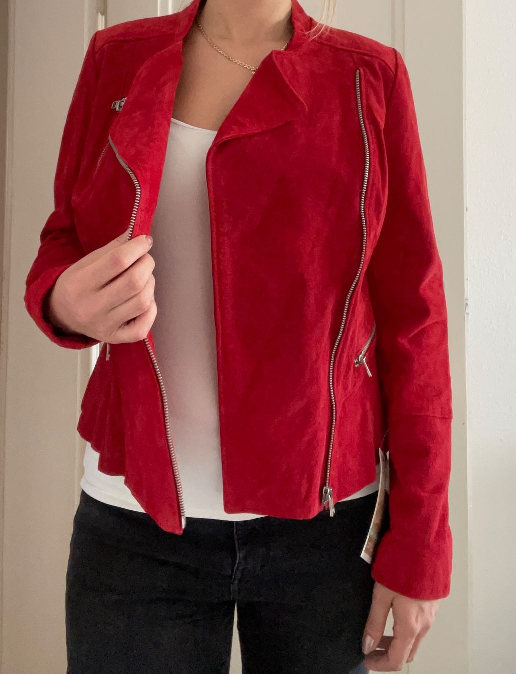 C&A Giacche: Rote Wildlederjacke Grösse M neu – Nuovo e nell'imballaggio originale da Münchenstein venduto da nel_57mj 4