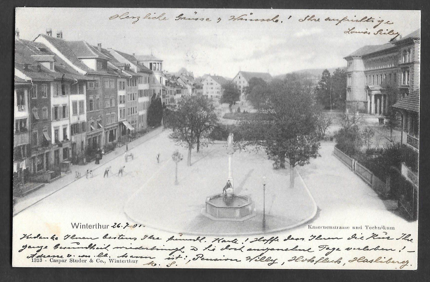 Cartes postales: Winterthur Kasernenstrasse und Technikum – D'occasion à Olten par clotaldi