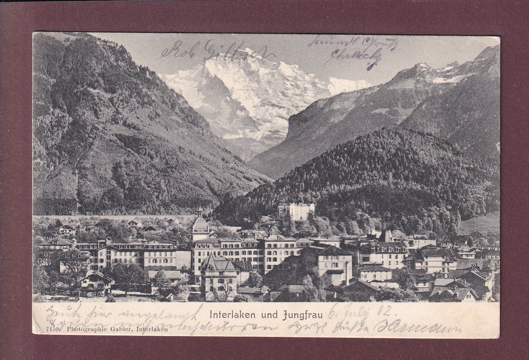 Ansichtskarten: INTERLAKEN - Jungfrau - 1902 – Gebraucht aus Pully von nicecards
