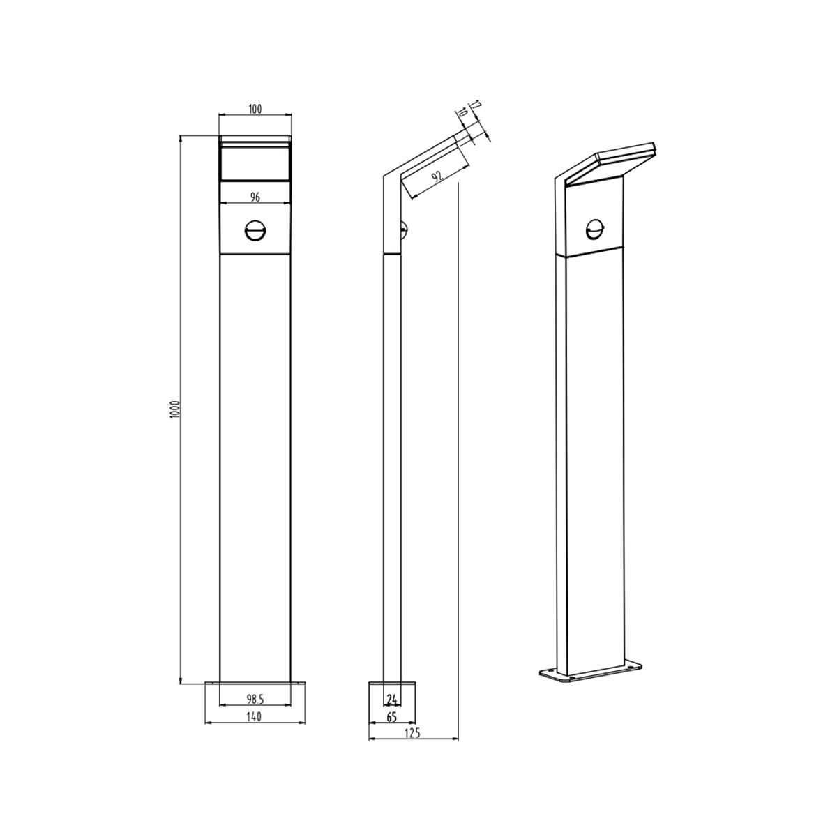 Lampade: LED Aussen Stehleuchte, 100 cm Höhe – Nuovo (secondo la descrizione) da Kreuzlingen venduto da Smart-Light 4