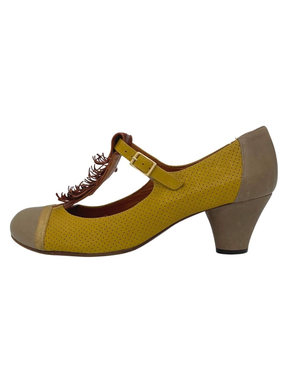 Chie Mihara Scarpe da donna: Chie Mihara Block Heel Pump EU 40.5 Gelb – Usato da Zürich venduto da shoe_shop