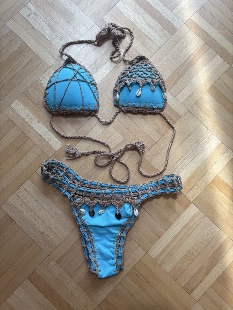 Badekleider & Bikinis: Beach Ready: Blue Crochet Bikini Set - Size Medium☀️ – Neu und originalverpackt aus Genève von Bella_909