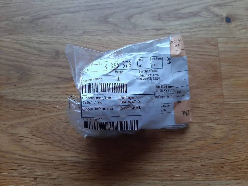 BMW Tutti pezzi di ricambio auto: BMW 8 355 378 Adapter Scheinwerfer Neu & Originalverpackt – Nuovo e nell'imballaggio originale da Mauren venduto da lotus_46 1