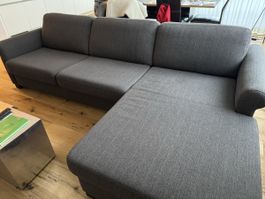 Ecksofa grau Stoff