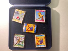 PIN's pro juventute 2001, 5 Stück, Briefmarken-Format
