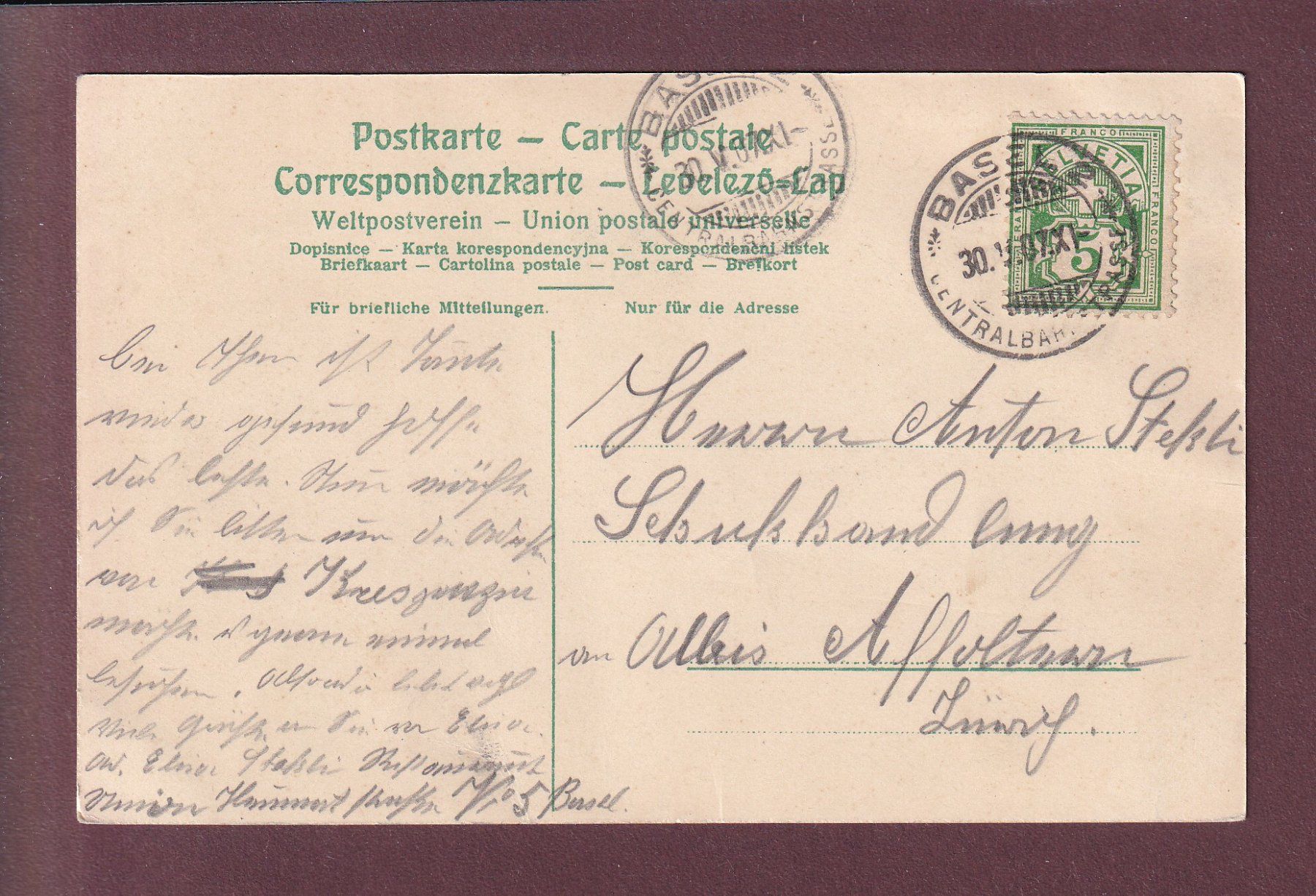 Cartes postales: BASEL - Wettsteinbrücke - 1907 – D'occasion à Pully par nicecards 1