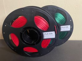 Filamento PLA Silk Anycubic Rosso (600gr.) Verde (800gr.)