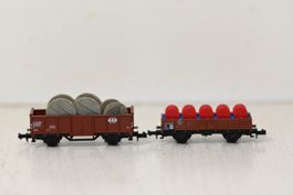Güterwagen mit Beladung Trix Spur N ohne OVP , 2 Stk