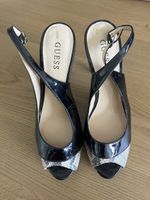 Escarpins / Sandales Guess - en cuir noir et serpent