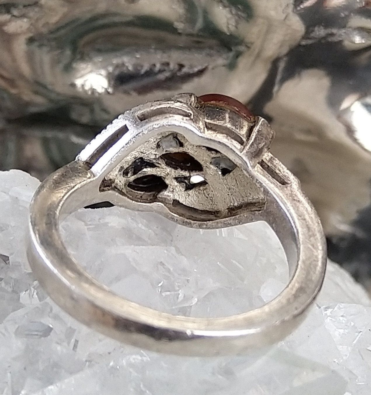 Anelli: GRANAT MARKASITEN RING SILBER 925 – Usato da Romanshorn venduto da Glitzer-Paradies 2
