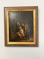 Antiker Gemälde Szene innen Holland