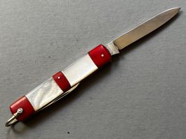 Altes zweifarbiges Perlmutt Sackmesser 66 mm - selten