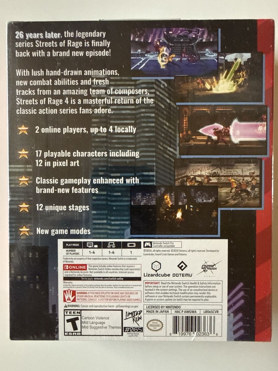 Spiele: Streets of Rage 4 - Nintendo Switch - Édition limitée – Neu und originalverpackt aus Chavornay von brunodasilva87 1